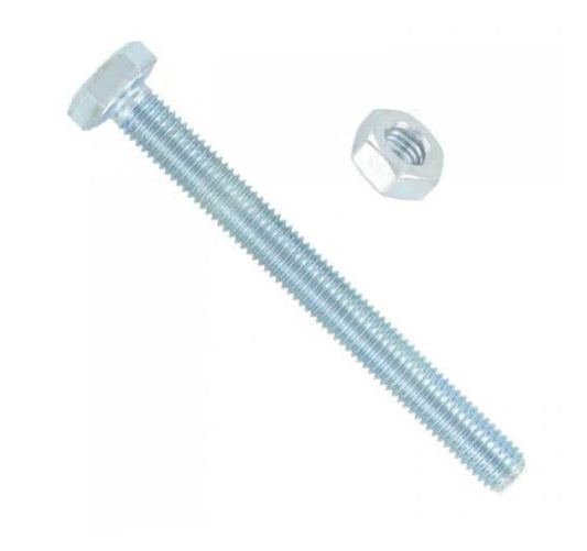 M10 x 80 Hex Bolts And Nuts Zinc Builders DIY Fixings Fittings Zinc Plated x 2 Diy 3370