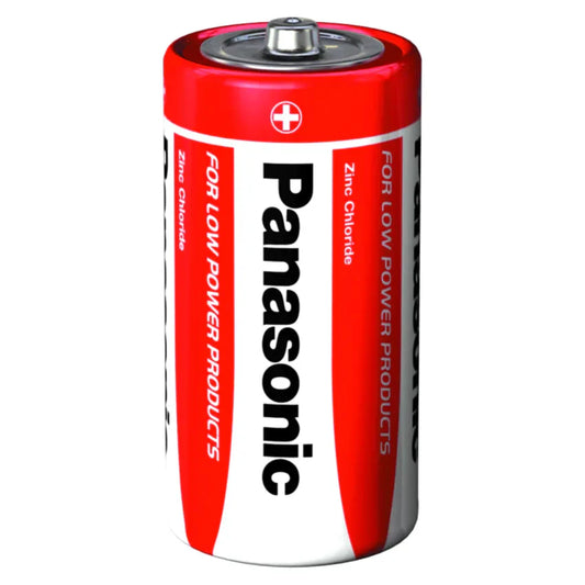 2x Panasonic C Batteries Zinc Carbon R14 1.5V Battery PANAR14RB2 A
