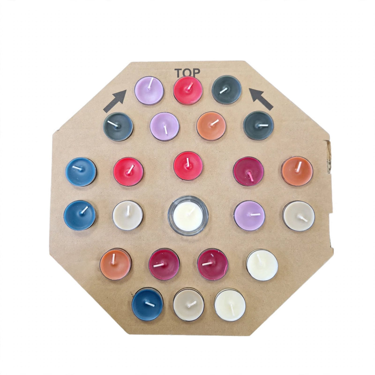Yankee Candle Advent Calendar Wreath includes 24 Tea Lights & 1 Tea Light Holder - Passport to the Holidays Edition