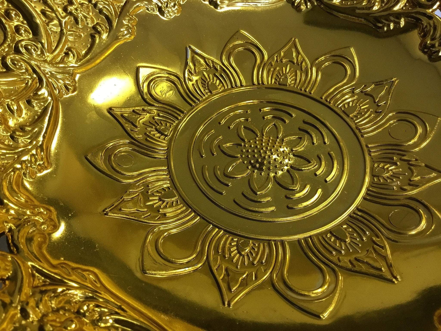 Designer Tray Jewelled Gold Plastic 2752