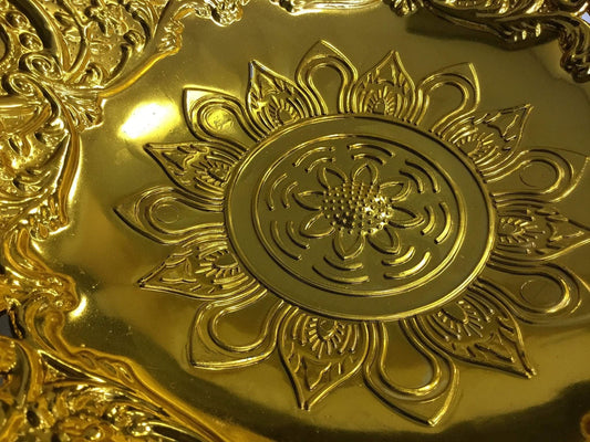 Designer Tray Jewelled Gold Plastic 2752
