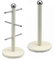 Dainty Kitchen Roll Holder & Mug Tree Chantilly Cream 7666 A