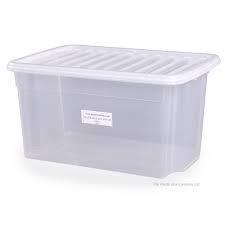 Plastic Storage Box With Lid 28 Litre Assorted Coloured Lids Ll5267 / St28