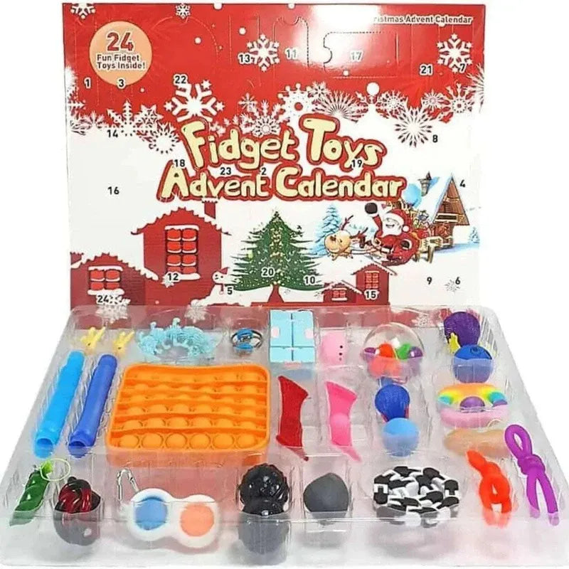 Fidget Toy Advent Calendar - 24 Day Fidget Advent Calendar - Poppit's, Squishy, Sensory Toys, Stretchy Tubes, Toys & More for Kids & Adults