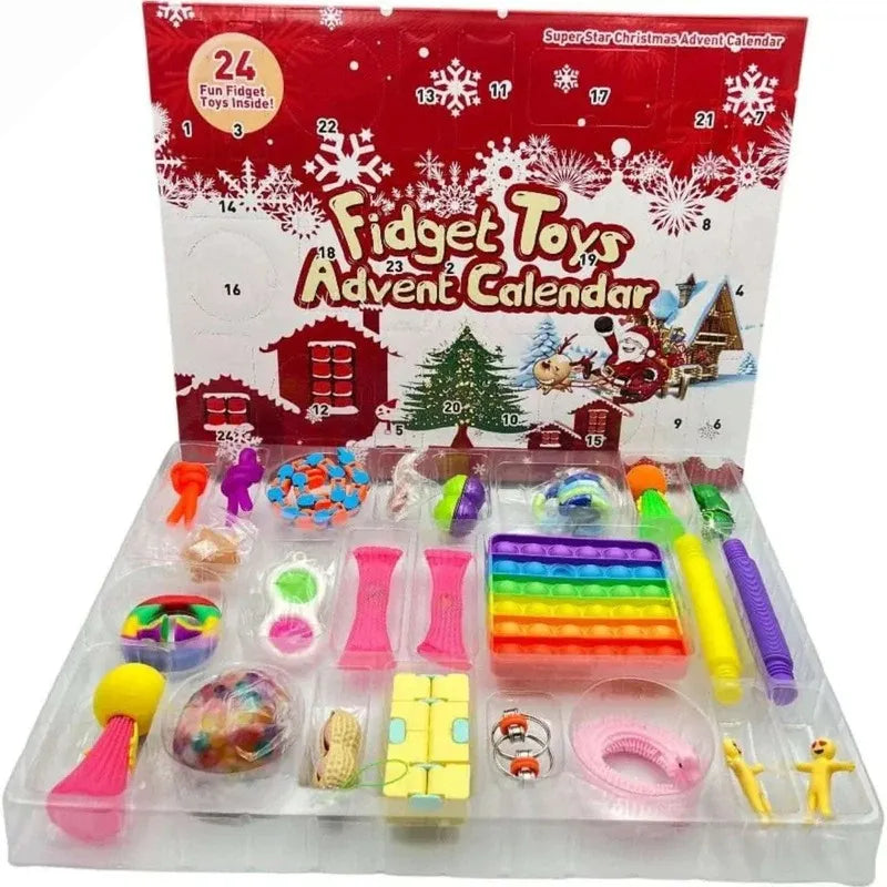 Fidget Toy Advent Calendar - 24 Day Fidget Advent Calendar - Poppit's, Squishy, Sensory Toys, Stretchy Tubes, Toys & More for Kids & Adults