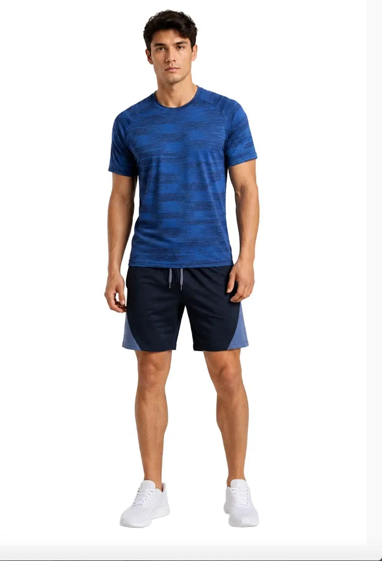 Mens Activewear T-Shirt and Shorts Set - Casual Two Piece Summer Co-Ord Outfit Gym Sportswear Activewear Lightweight Breathable Holiday Summer Set