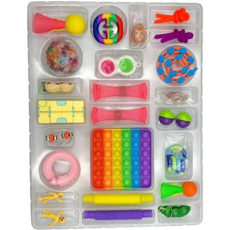 Fidget Toy Advent Calendar - 24 Day Fidget Advent Calendar - Poppit's, Squishy, Sensory Toys, Stretchy Tubes, Toys & More for Kids & Adults