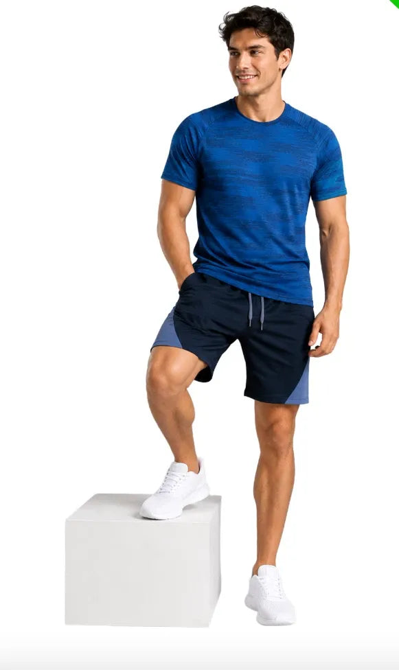 Mens Activewear T-Shirt and Shorts Set - Casual Two Piece Summer Co-Ord Outfit Gym Sportswear Activewear Lightweight Breathable Holiday Summer Set