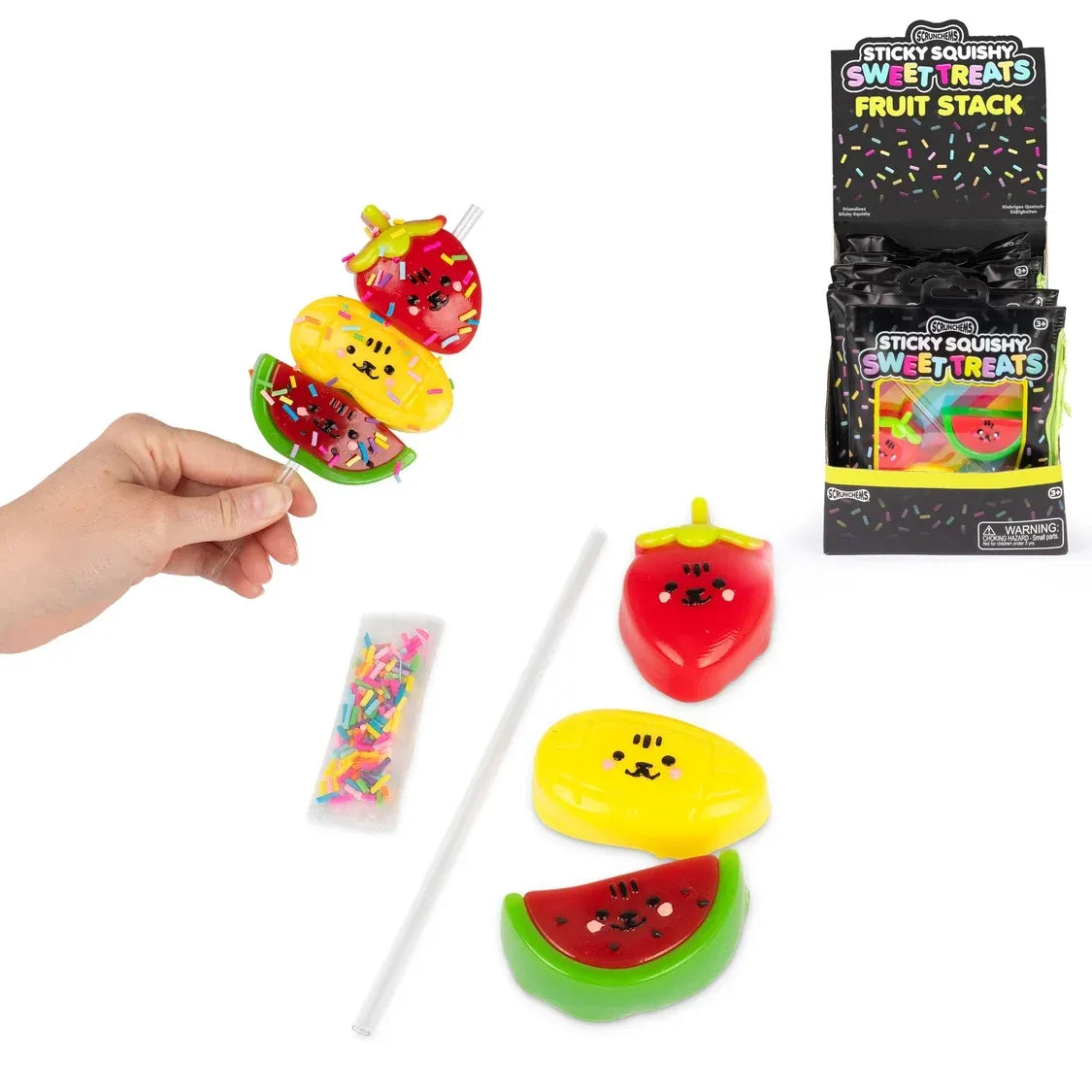 Scrunchems Sticky Squishy Sweet Treats Fruit Stack - Fidget Sensory ASMR Squish Toy