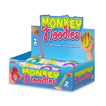 Monkey Noodles 2 Pack Fidget Stretch Squishy Toy - Assorted Colours