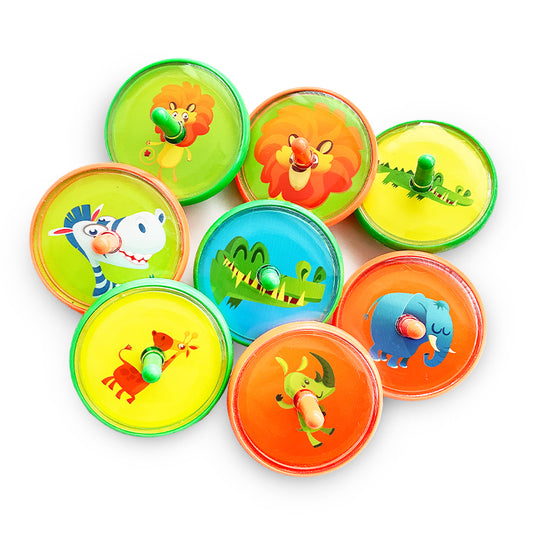 Jungle Mini Spinning Tops x 8