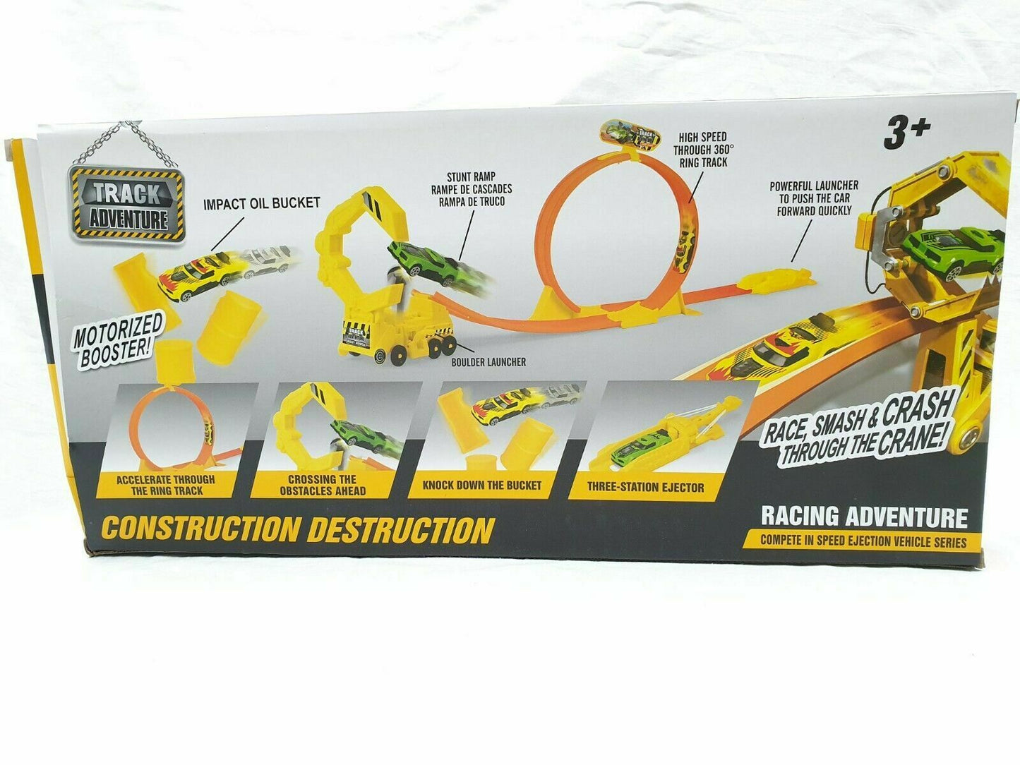 Construction Destruction Adventure Flexible Track Car Racing PlaySet