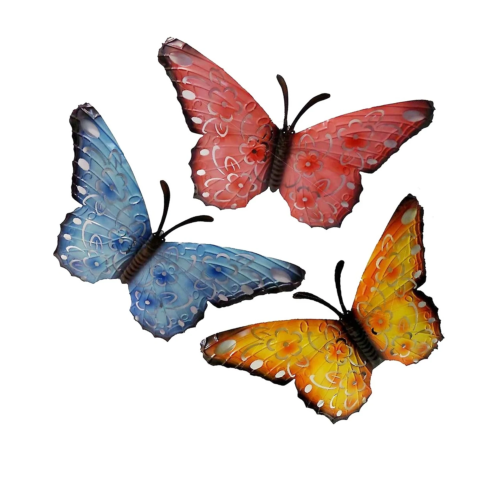 Large Outdoor Metal Butterfly Wall Art Decoration -3 colours mix