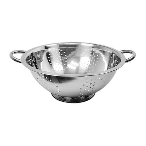 Stainless Steel Deep Colander Double Handles Kitchen Utensil Salad Strainer 20Cm