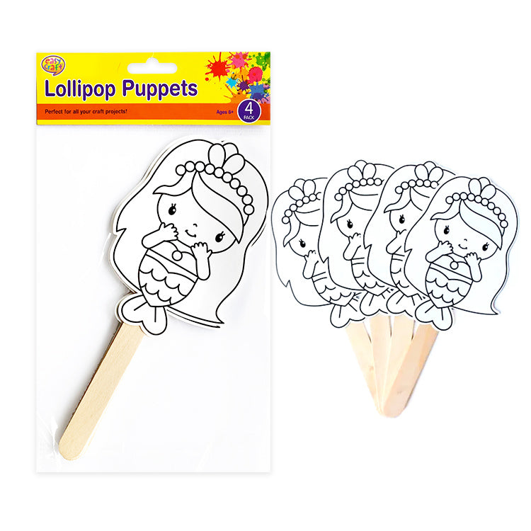 Mermaid Lollypop Puppets (pk 4)