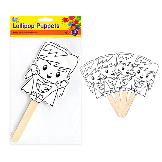 Superhero Lollypop Puppets (pk 4)