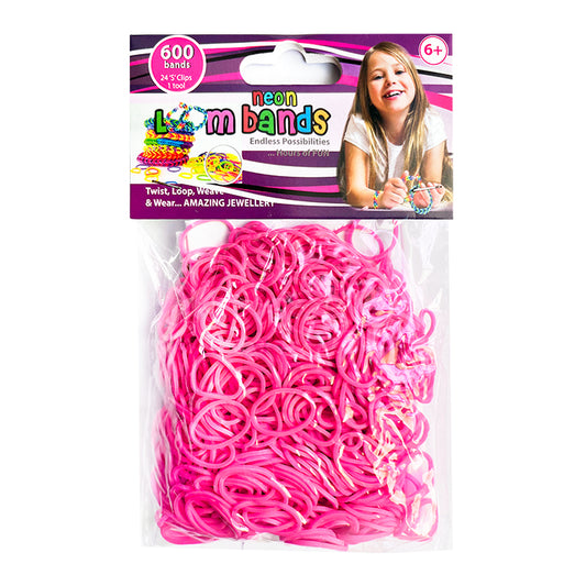 Shocking Pink Neon Loom Bands x 600