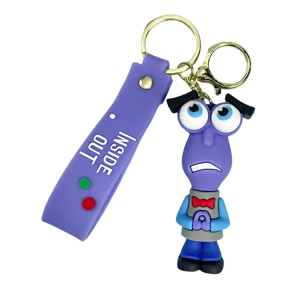 Inside Out Character 3D Silicone Keychain Keyring Pendant - Fear