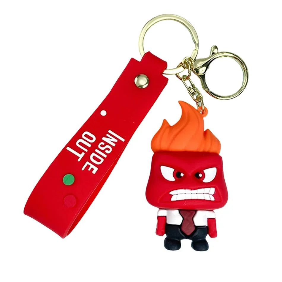 Inside Out Character 3D Silicone Keychain Keyring Pendant - Anger