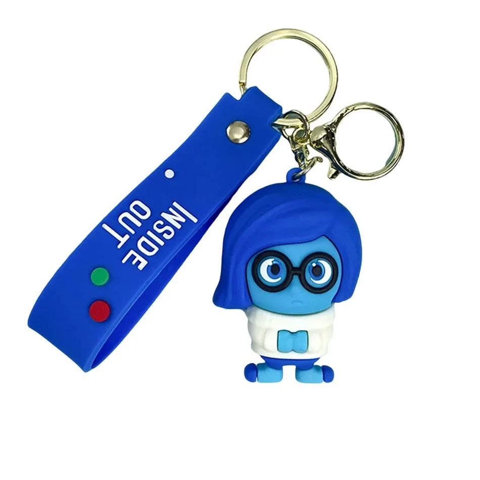 Inside Out Character 3D Silicone Keychain Keyring Pendant - Sadness