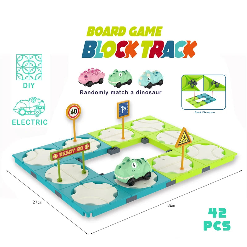 Board Game Dinosaur Block Track 42 Pieces
