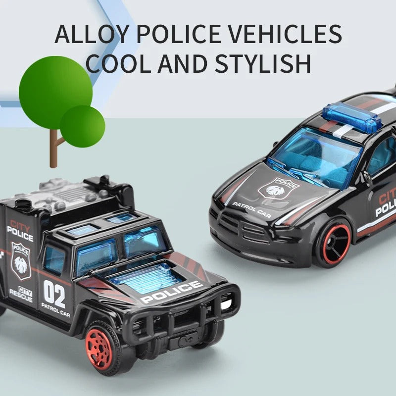 Toy Police Car Playset with Carry Case