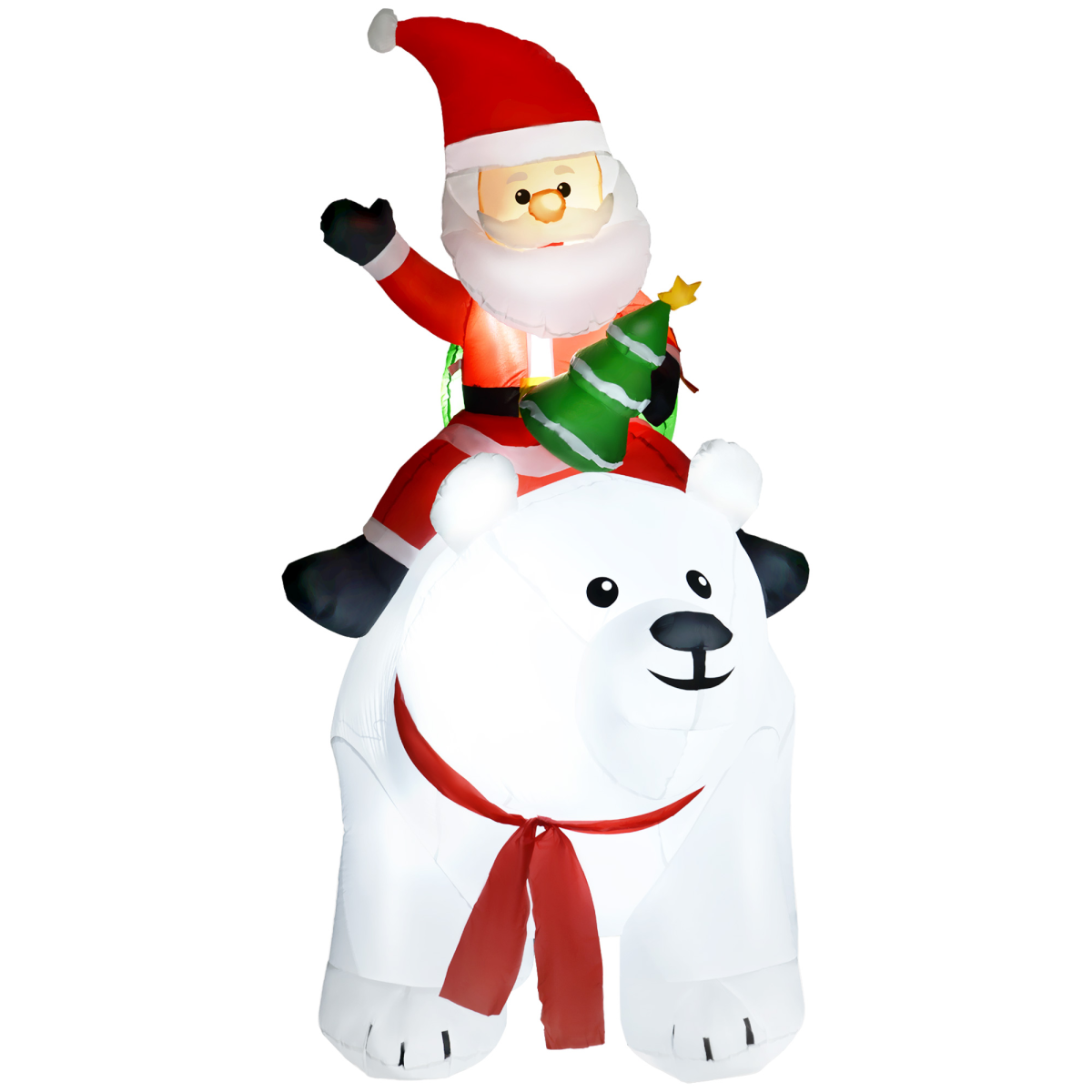 Christmas Inflatable Santa Claus with Polar Bear for Garden 6.6FT