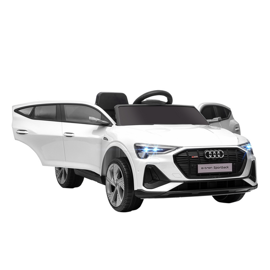 12V Kids Electric Ride-On Car/ w Remote Control, Lights, Music - White