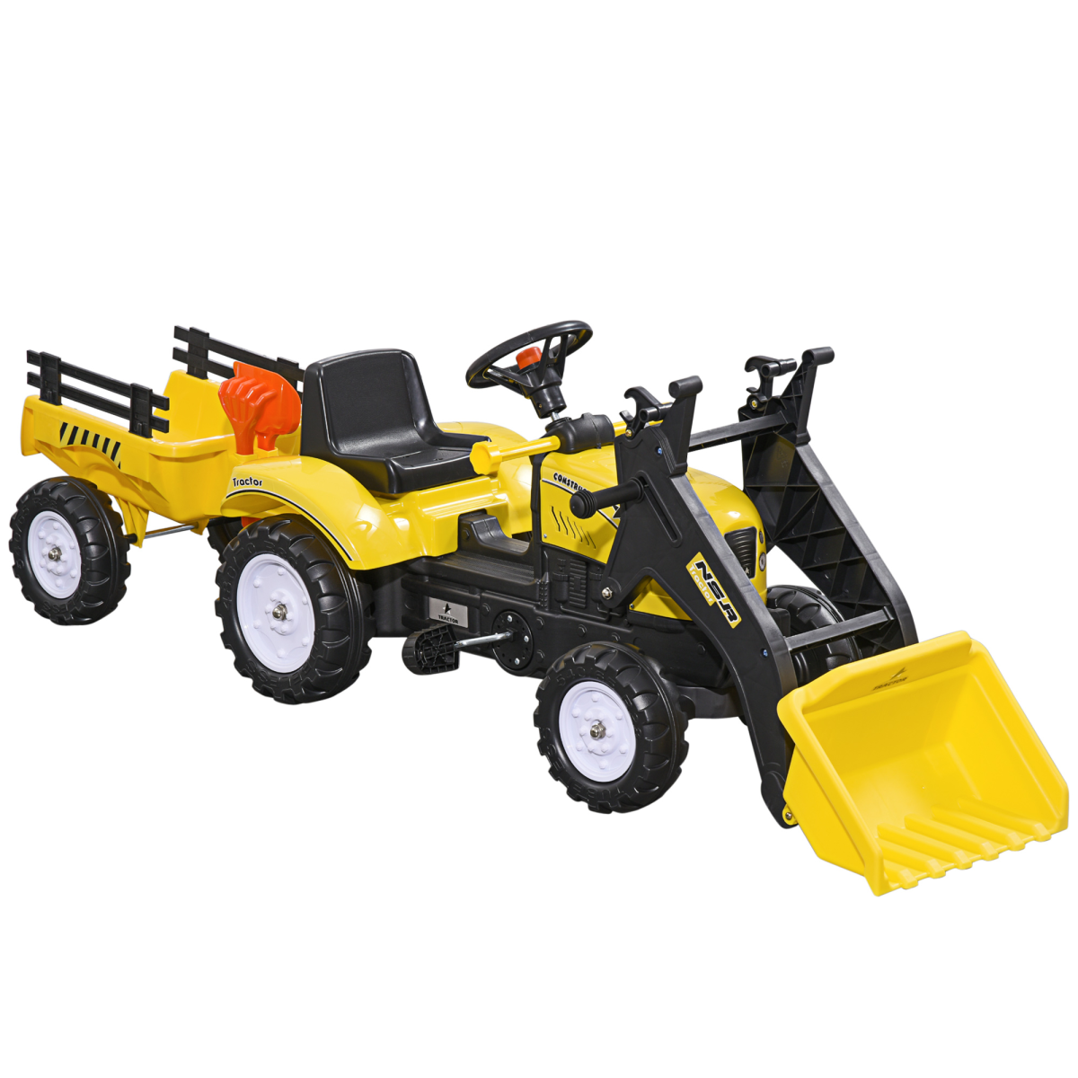 Kids Pedal Go Kart Ride on Excavator Wheels Tyres Kids Children -Yellow