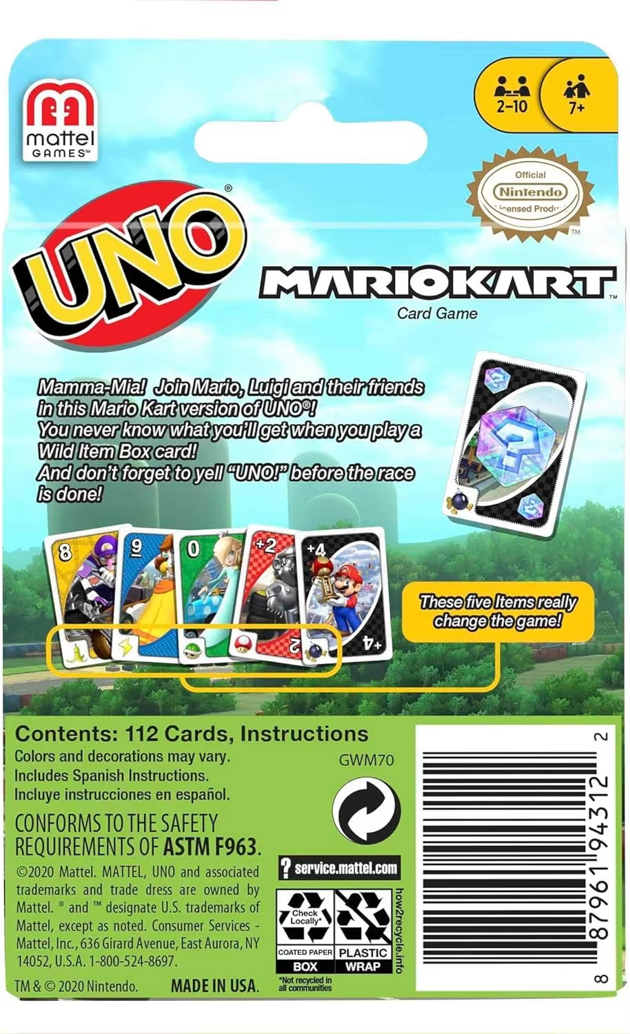 UNO Mario Kart Special Edition Card Game Pack