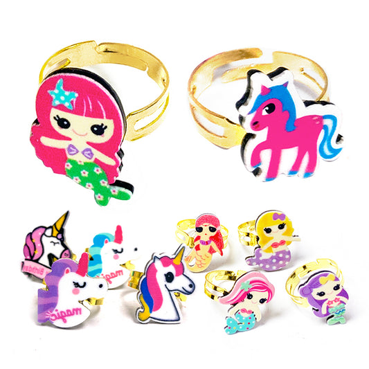 Unicorn And Mermaid Rings x 5