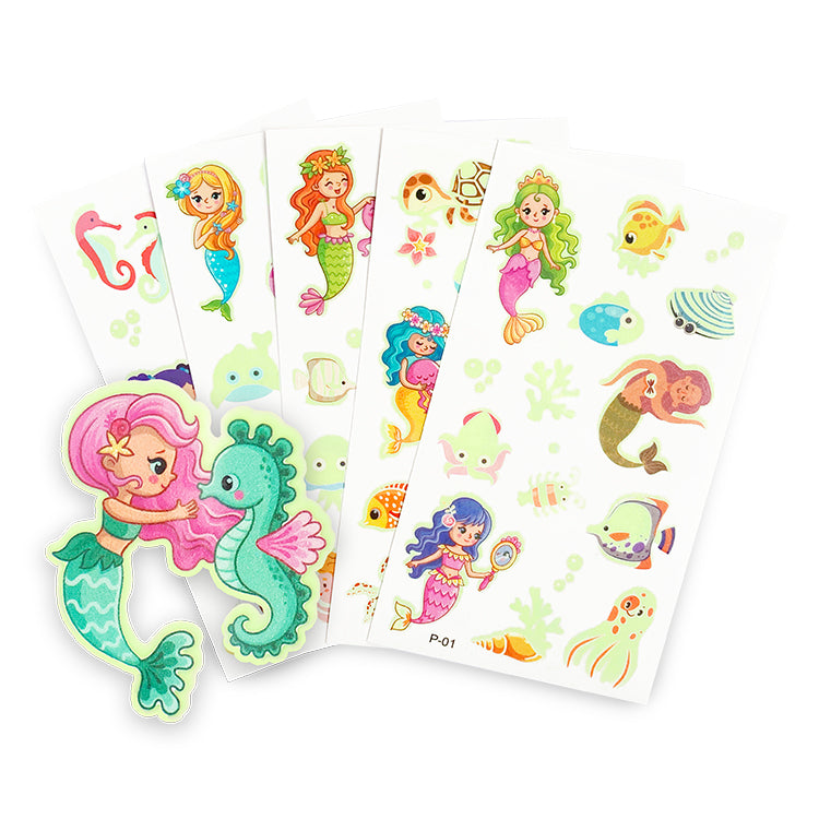 Mermaid Glow In The Dark Tattoo Sheets x 5