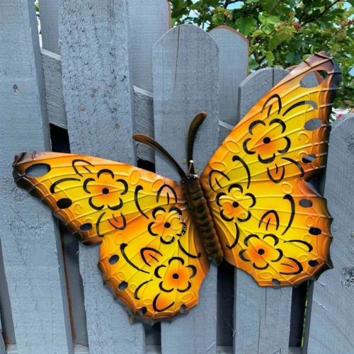 Large Outdoor Metal Butterfly Wall Art Decoration -3 colours mix