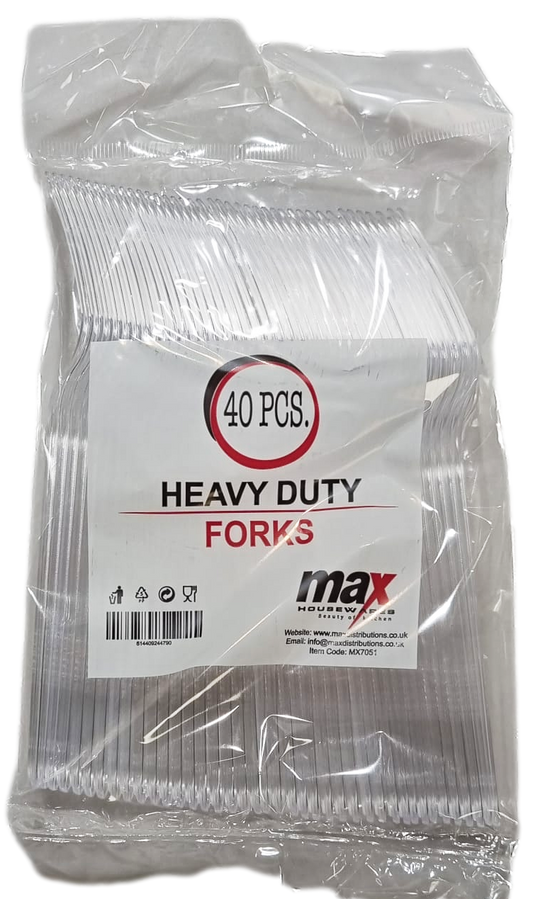 Disposable Clear Plastic Fork Pack of 40 MX70511 A
