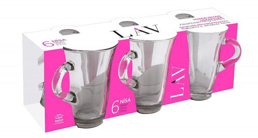 Nisa Tea Glass Cups 150cc Set of 6 NIS407E