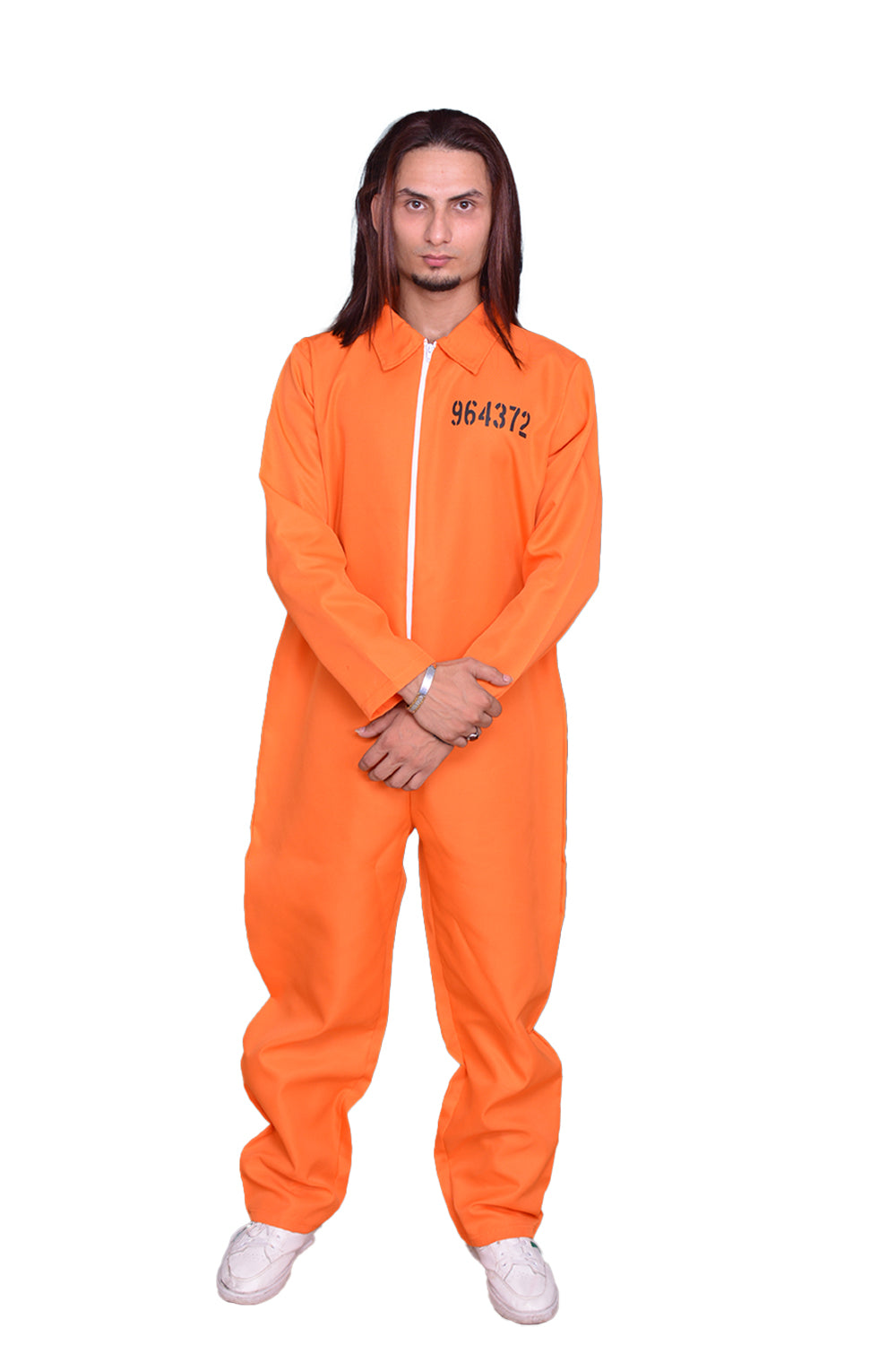 Men's Orange Prisoner Coverall Jumpsuit