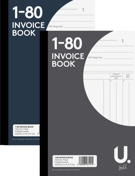 Invoice Book 1-70 20.4 x 12.5 x 0.9cm P1020MP