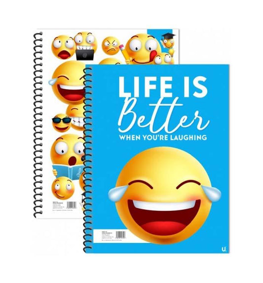 Emoji Spiral Notepad Notebook Fun Children's Writing Book 20cm x 28cm P1032 A