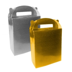 Holographic Paper Gift Box Gold and Silver Pack of 4 P1405