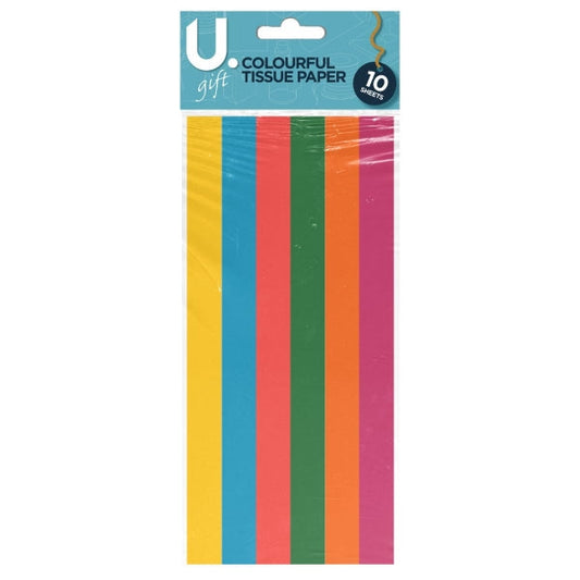 Colourful Tissue Paper 10 Sheets Assorted Colours P2063