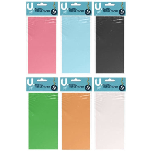 Pastel Tissue Paper 10 Sheets Assorted Colours P2066