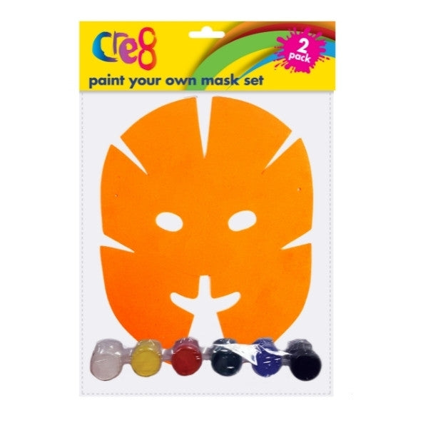 Cre8 Paint Your Own Mask Set Foam 2pk P2078