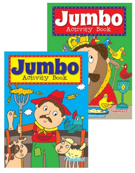 Jumbo Childrens Activity Home Book Fun Theme Girls Boy 2 Designs