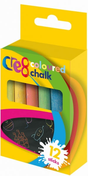 Cre8 Coloured Chalk Pack of 12 Assorted Colours P2177