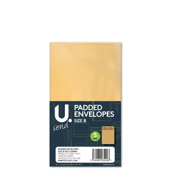 Size B Padded Envelopes  120 x 215 mm Pack of 5 P2214