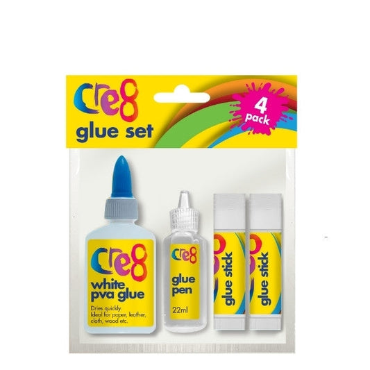 Cre8 Liquid and Stick Glue Set Pack of 4 Assorted Glues P2298
