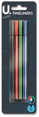 Fineliner Pens Pack Of 4 Assorted Colours