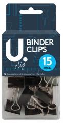 Binder Clips 15 Pack One Size School Home Office Use Binder Clips