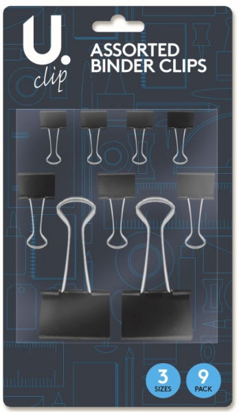 Paper Binder Clips Pack of 9 Assorted Sizes P2353