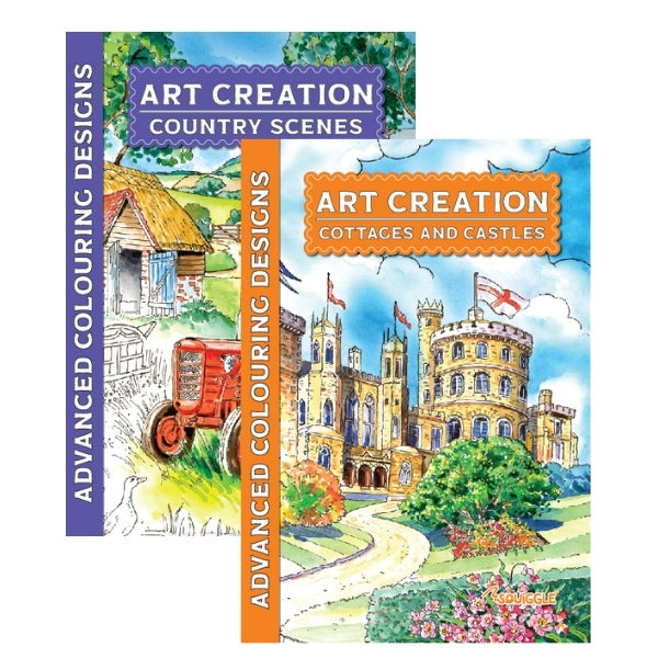 World of Art Adult Colouring Book Country Scenes, Castles & Cottages Assorted Designs  P2581